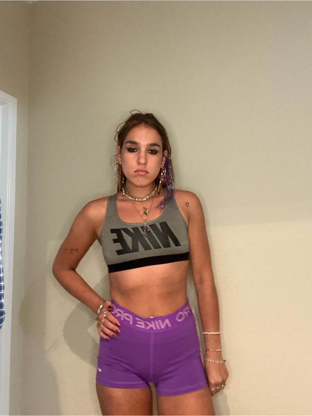 Purple Nike pro shorts - Picture 2 of 3